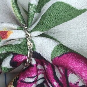 Silver twisted rope ring